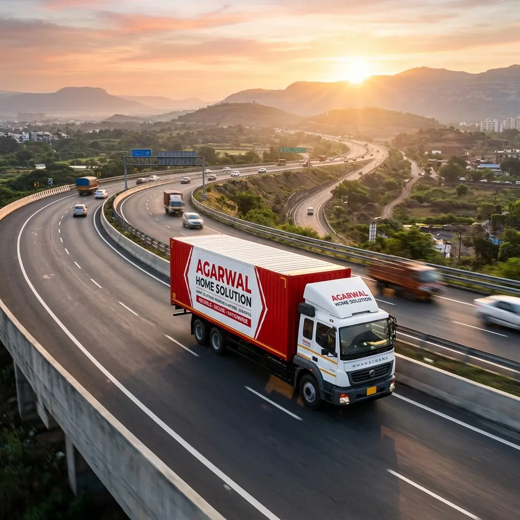 Agarwal Home Solution logistics truck on highway